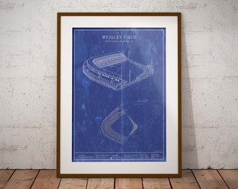 Chicago Cubs Wrigley Field (1930s) Blueprint - Vintage Baseball Print