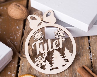 Personalised Name Only Christmas Snowflakes Crafts mdf undecorated
