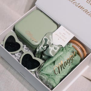 Coffret cadeau avec gobelet personnalisé et boîte à bijoux boîte magnétique vide avec message personnalisé boîte de mariage pour emballage demoiselle d'honneur