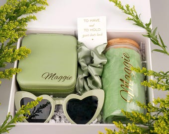 Gift Box Set with Personalized Tumbler and Jewelry Box Magnetic Box Empty with Custom Message Wedding Party Box for Packaging Maid of Honor