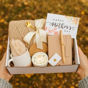 Thank You Gift for Mom 70th Birthday Basket with Blanket Boss Retirement Gift Box Self Care Package Thinking of You Gift Cozy Hug in Box