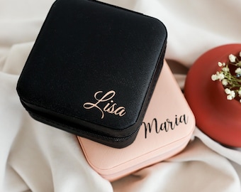 Jewelry Boxes Personalized with Custom Name Necklace Box Bridesmaid Travel Jewelry Box Women Gift Jewelry Organizer Travel Jewelry Storage