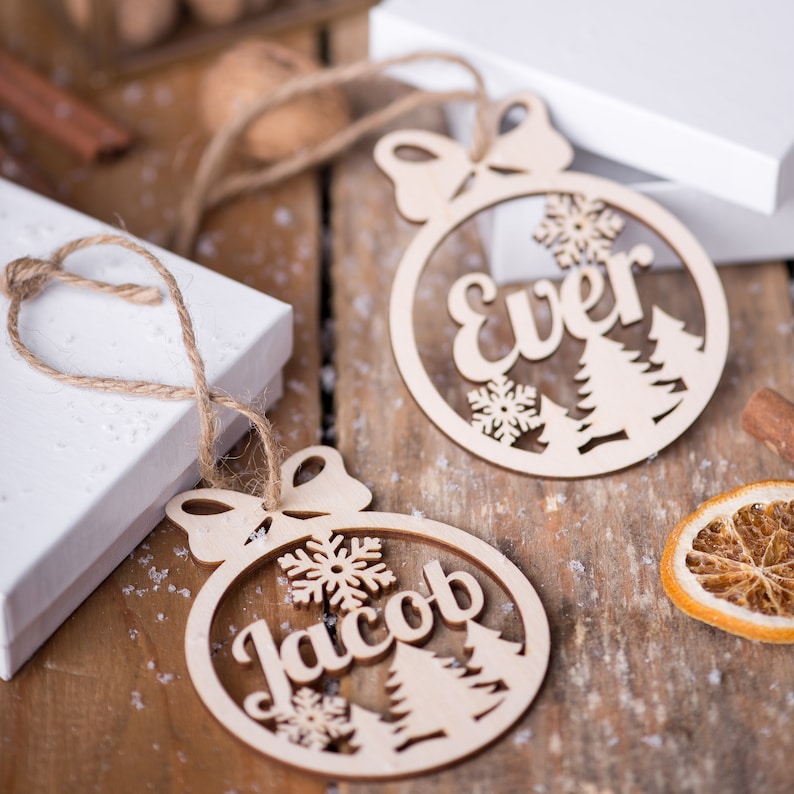Personalized Name Ornament Wood Holiday Ornament With Name Etsy