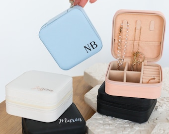 Travel Jewelry Case for Earring and Necklace, Small Zipper Mini Case, Bridesmaid Proporsal Gift