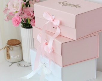 Bridesmaid Proposal Box Empty Magnetic Box with Ribbon Bachelorette Party Decor with Name Maid of Honor
