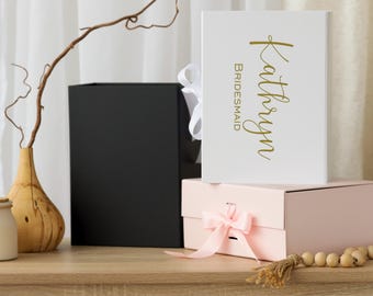 Bridesmaid Proposal Box Empty Gift Box with Lid and Bow Name Basket Gift for Girlfriend Maid of Honor Client Gift