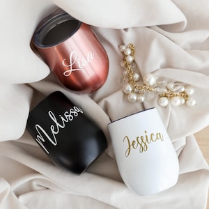 Bridesmaid Gift Wine Timbler Personalized Cup Bridal Stainless Coffee Cup Bridesmaid Mug To Go Cup  Bachelorette Party Decor Proposal Gift