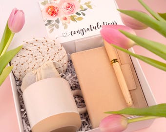 Cozy Gift Basket, Back to School Gift: Blanket, Journal, Mug, Candle, Self-Care Box