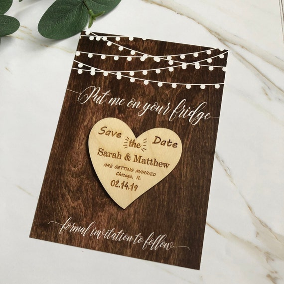10 Personalised Save The Date Invite Magnet Cards /& Envelopes Wedding Invites LG