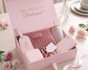 Large Wedding Bridesmaid Proposal Gift Box, Travel Set Basket, Lugagge Tag , Passport Cover , Anniversery Gift
