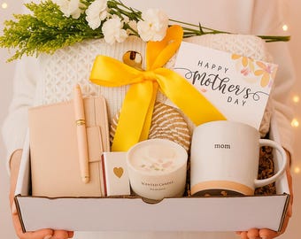 Happy Birthday Box for Mother Hygge Box with Blanket Thank You Gift Basket Wellness Care Package Get Well Soon Housewarming Gift Set for Her