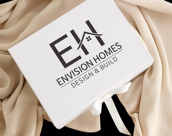 Custom Logo Gift Box, Magnetic Closure, Corporate Packaging with Ribbon Bulk, Company Party Favor