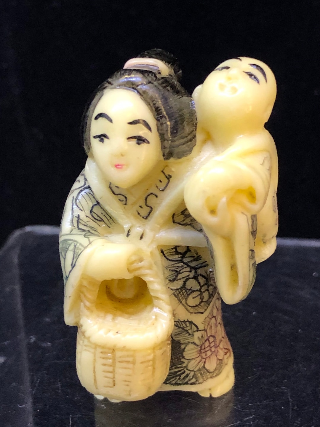 Japanese Netsuke Figurine Carving Etsy