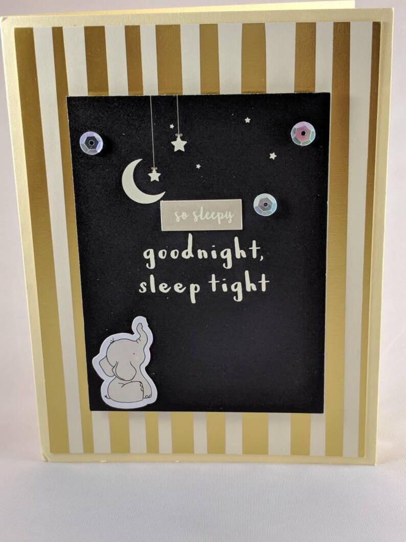 Handmade Card Goodnight Sleep Tight Baby Card Handmade Etsy