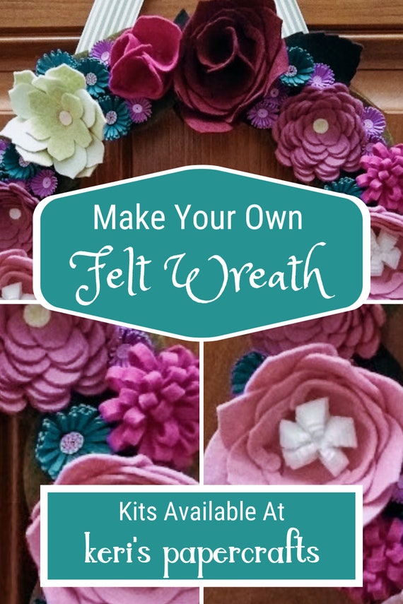 Felt Flower Wreath Kit Storm Door Wreath Kit Felt Floral Etsy
