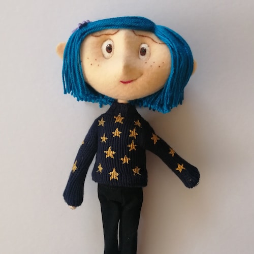 Coraline Jones Handmade Doll With Blue 