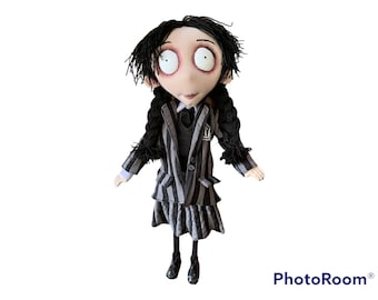 Wednesday Addams doll Tim Burton inspired handmade