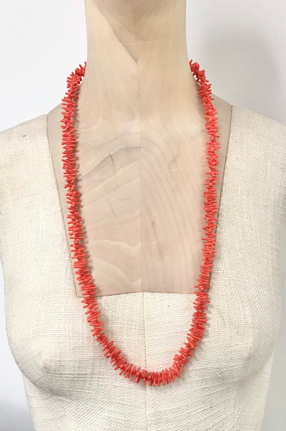 Vintage Red Branch Coral Necklace Ca 1950s 