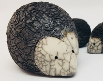 Raku ceramic hedgehogs, Nathalie Hamill