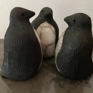 Mini Raku Penguin by Nathalie Hamill
