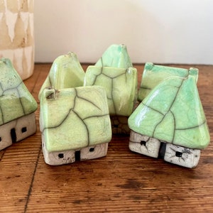 Raku mini house with lime-green roof by Nathalie Hamill image 2