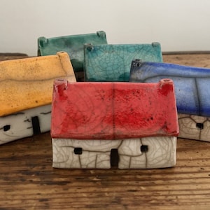 Raku mini Long Cottage ( 5cm )  by Nathalie Hamill