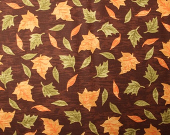Fall Leaves on Brown Bark