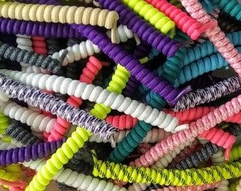 Curly Twist Shoe Laces, Elastic Coil Shoe Laces, Spiral Stretch Shoe Laces, No Tie Shoe Laces, Craft Project Supplies