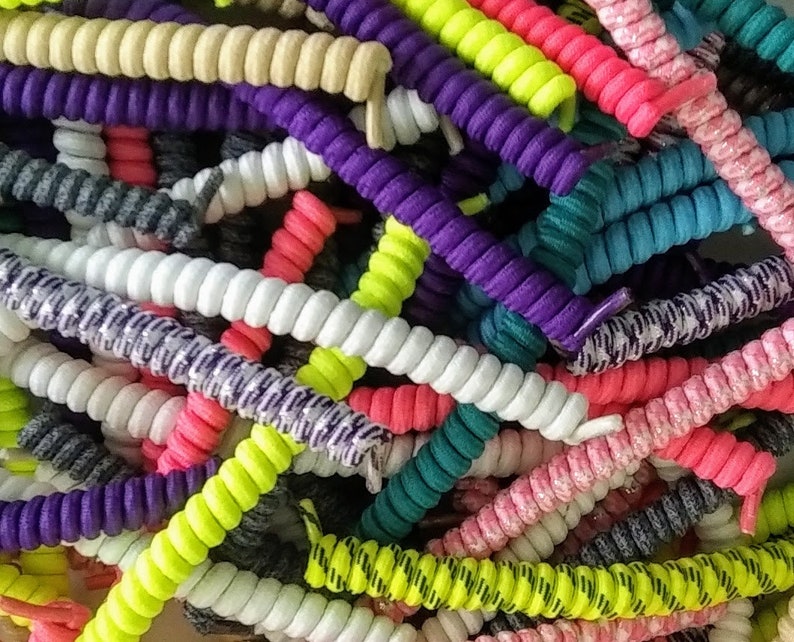 Curly Twist Shoe Laces, Elastic Coil Shoe Laces, Spiral Stretch Shoe