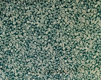 Paintbrush Studio, Cherry Blossoms Fabric, Tiny White Flowers on Teal
