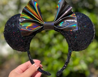 Black Onyx Gemstone Minnie Mouse Ears