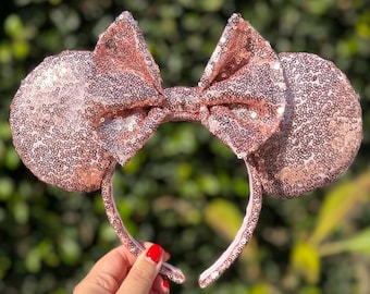 Rose Gold Sequin Minnie Mouse Ears