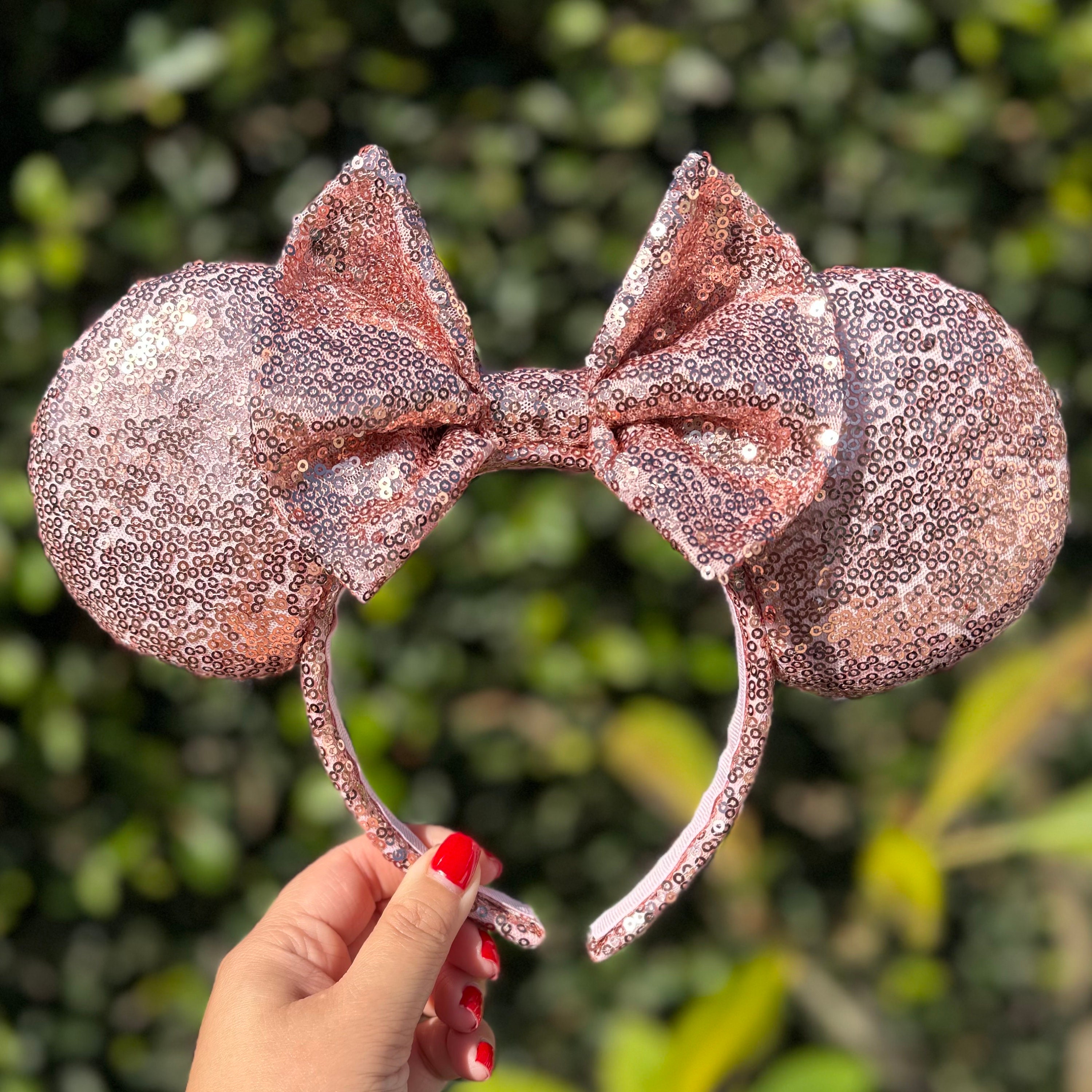 Disney Rose Gold Sequin Minnie Headband Disney Minnie Sequin Ears Headband Rose Gold main image 3