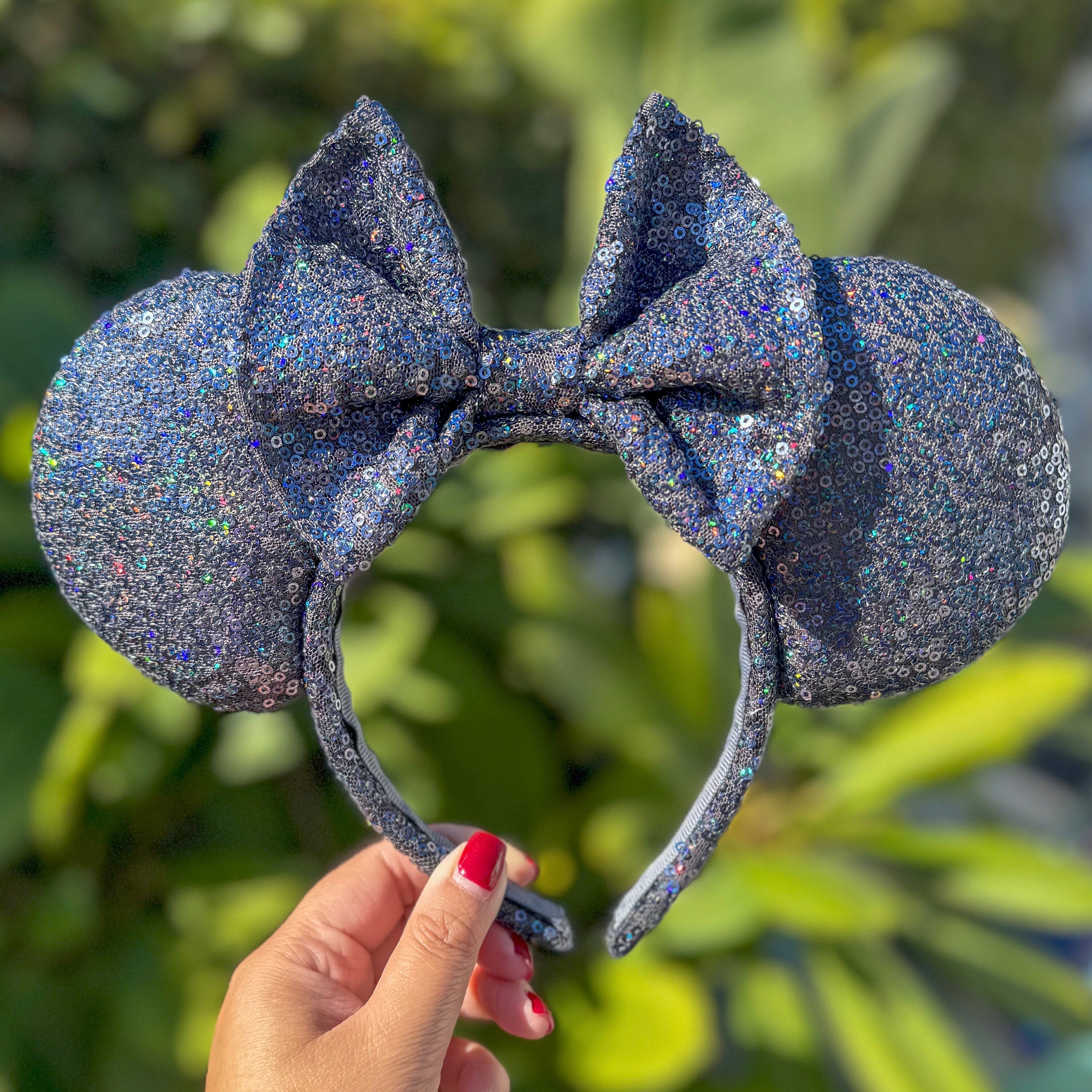 Metallic Sequin Mickey Ears Sparkle Minnie Mickey Ears Rainbow Star Confetti Sequin  main image 3