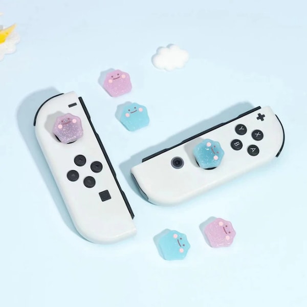 Blue and Pink Ditto Thumb Grips - Nintendo Switch & Lite