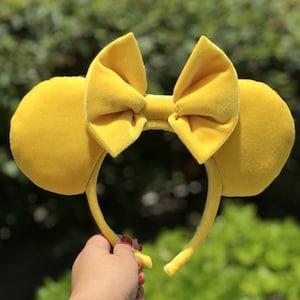 Yellow Velvet Minnie Mouse Ears