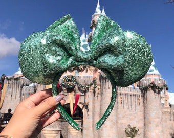 Mint Green Sequin Minnie Mouse Ears