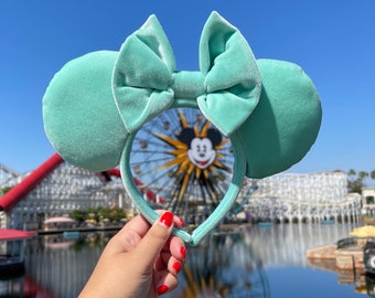 Mint Green Velvet Minnie Mouse Ears