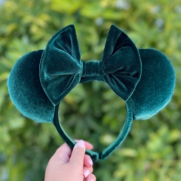 Emerald Green Velvet Minnie Mouse Ears