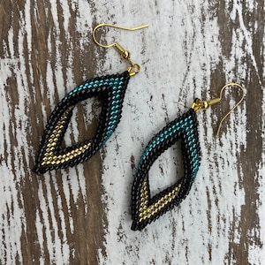 Jacksonville Jaguars Earrings Twisted Peyote Design