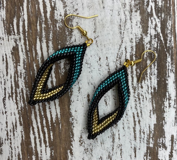 Buy Jacksonville Jaguars Earrings Twisted Peyote Design Online in