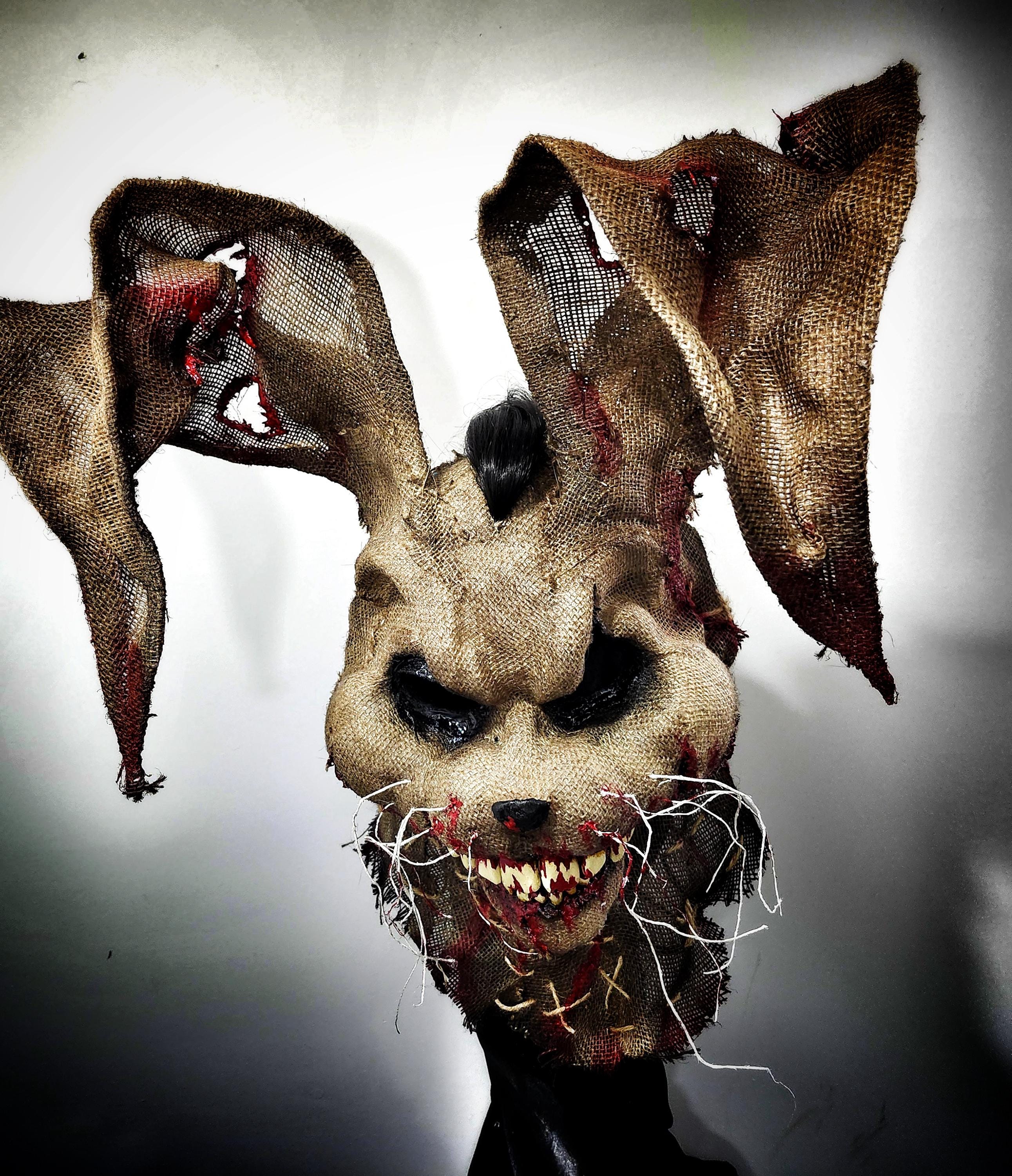 Haunted Corrupted Rabbit Creepy Bunny Mask – Disturbing Horror Rabbit Mask – Haunted House ...