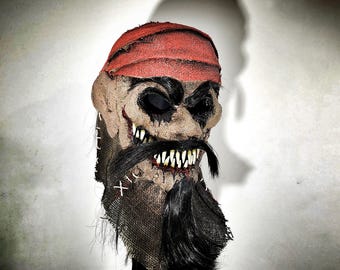 Masque de pirate fait main en toile de jute avec doublure en nylon