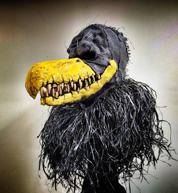 Handmade Vulture Mask, Burlap Base - Etsy