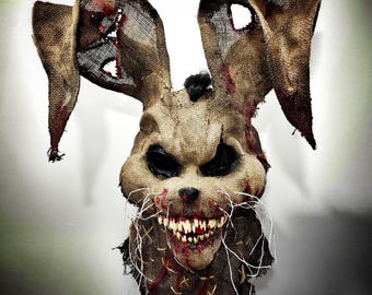 Masque de lapin effrayant - Masque de lapin d'horreur inquiétante - Costume de maison hantée pour les acteurs hantés ou les collectionneurs d'horreur