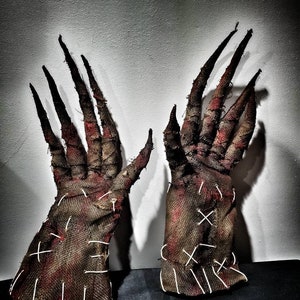 Bloody Burlap Scarecrow Gloves