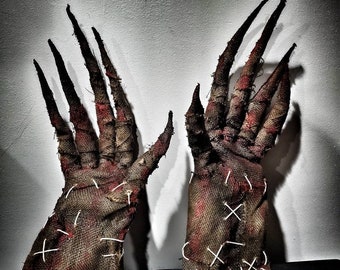 Bloody Burlap Scarecrow Gloves