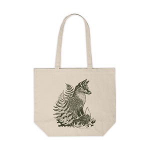 Forest Fox Canvas Shopping Tote