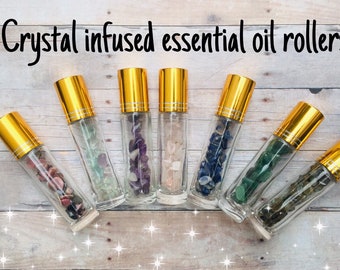 Essential Oil Roller Infused with Crystals