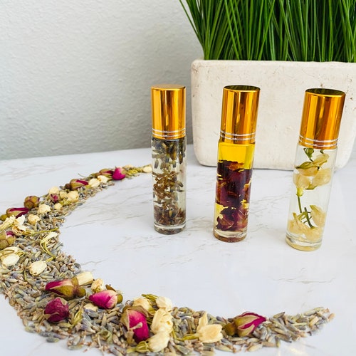 Floral Essential Oil Rollers Lavender Rose Jasmine Etsy